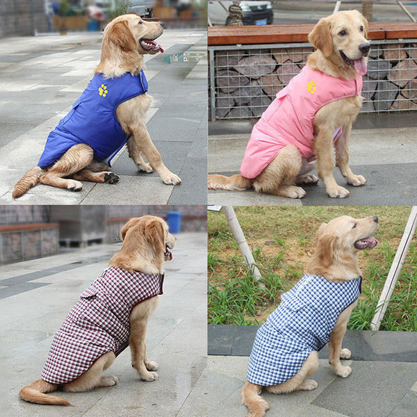 HKM-0097981 Waterproof Two-Sided Dog Vest Jacket for Winter - Available in Multiple Sizes and Colors