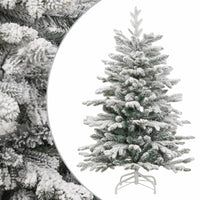 HKM-009811 Foldable Snow-Covered Artificial Christmas Tree, 150 cm with Green and White Branches