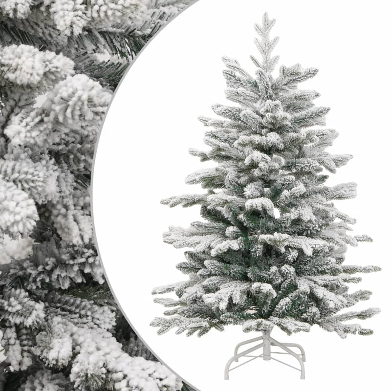 HKM-009811 Foldable Snow-Covered Artificial Christmas Tree, 150 cm with Green and White Branches