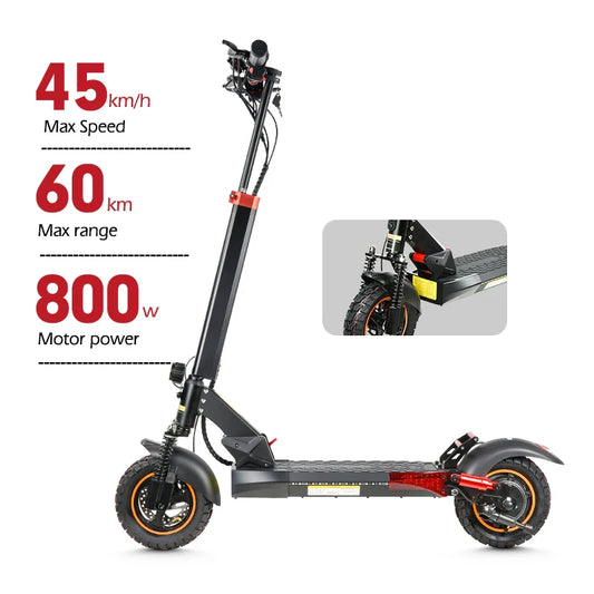 HKM-009875 800W Folding Electric Scooter - Max Speed 45km/h, Range 35-60KM, Full Suspension, Waterproof, Lightweight Aluminum Alloy