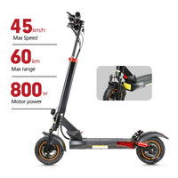 HKM-009875 800W Folding Electric Scooter - Max Speed 45km/h, Range 35-60KM, Full Suspension, Waterproof, Lightweight Aluminum Alloy
