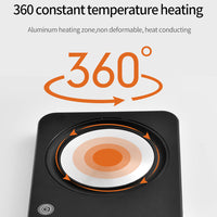 HKM-009875 Wireless Charging Pad with Constant Temperature Heating, 24W USB Power Supply, Black ABS Design