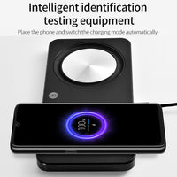 HKM-009875 Wireless Charging Pad with Constant Temperature Heating, 24W USB Power Supply, Black ABS Design