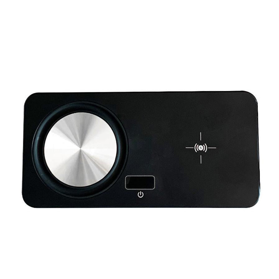 HKM-009875 Wireless Charging Pad with Constant Temperature Heating, 24W USB Power Supply, Black ABS Design