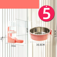 HKM-0099517 Stainless Steel Fixed Hanging Cat Water Bowl with Neck Guard - Available in Various Sizes and Colors