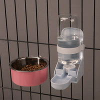 HKM-0099517 Stainless Steel Fixed Hanging Cat Water Bowl with Neck Guard - Available in Various Sizes and Colors