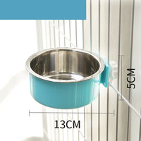 HKM-0099517 Stainless Steel Fixed Hanging Cat Water Bowl with Neck Guard - Available in Various Sizes and Colors