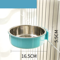 HKM-0099517 Stainless Steel Fixed Hanging Cat Water Bowl with Neck Guard - Available in Various Sizes and Colors