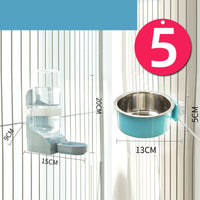 HKM-0099517 Stainless Steel Fixed Hanging Cat Water Bowl with Neck Guard - Available in Various Sizes and Colors