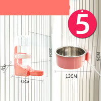 HKM-0099517 Stainless Steel Fixed Hanging Cat Water Bowl with Neck Guard - Available in Various Sizes and Colors