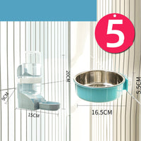 HKM-0099517 Stainless Steel Fixed Hanging Cat Water Bowl with Neck Guard - Available in Various Sizes and Colors