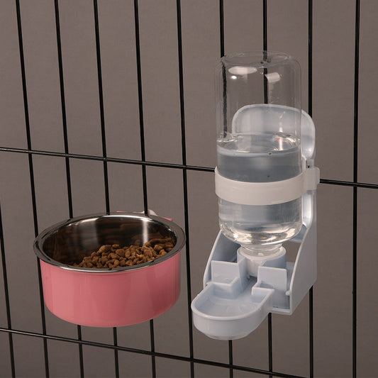 HKM-0099517 Stainless Steel Fixed Hanging Cat Water Bowl with Neck Guard - Available in Various Sizes and Colors