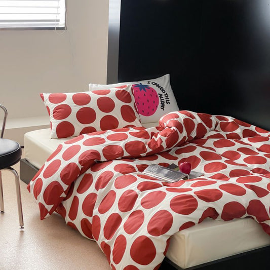 HKM-010003 Polka Dot Cotton Bed Sheet Set in Multiple Sizes
