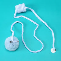 HKM-0100797 Interactive Cat Toy with Suction Cup, Spring Rabbit Fur Ball & Elastic Rope for Self-Entertainment