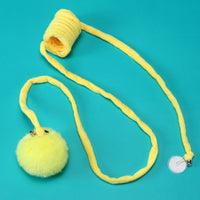 HKM-0100797 Interactive Cat Toy with Suction Cup, Spring Rabbit Fur Ball & Elastic Rope for Self-Entertainment