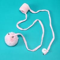 HKM-0100797 Interactive Cat Toy with Suction Cup, Spring Rabbit Fur Ball & Elastic Rope for Self-Entertainment