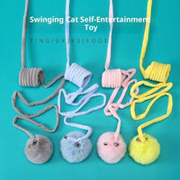 HKM-0100797 Interactive Cat Toy with Suction Cup, Spring Rabbit Fur Ball & Elastic Rope for Self-Entertainment