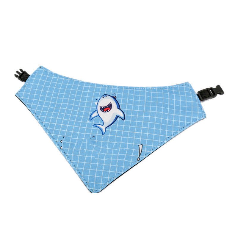 HKM-0100925 Waterproof Cartoon Triangle Scarf for Dogs - Three-Layer Polyester Design in Various Colors
