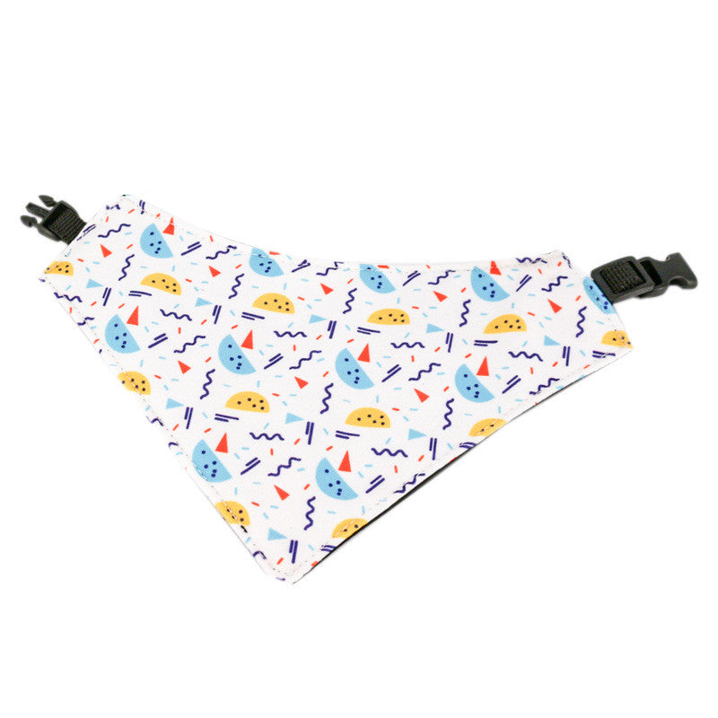 HKM-0100925 Waterproof Cartoon Triangle Scarf for Dogs - Three-Layer Polyester Design in Various Colors