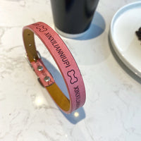 HKM-0101309 Cute Printed Leather Dog Collar, Firm Anti-Bite Design for Small to Large Dogs, Universal Fit in All Seasons