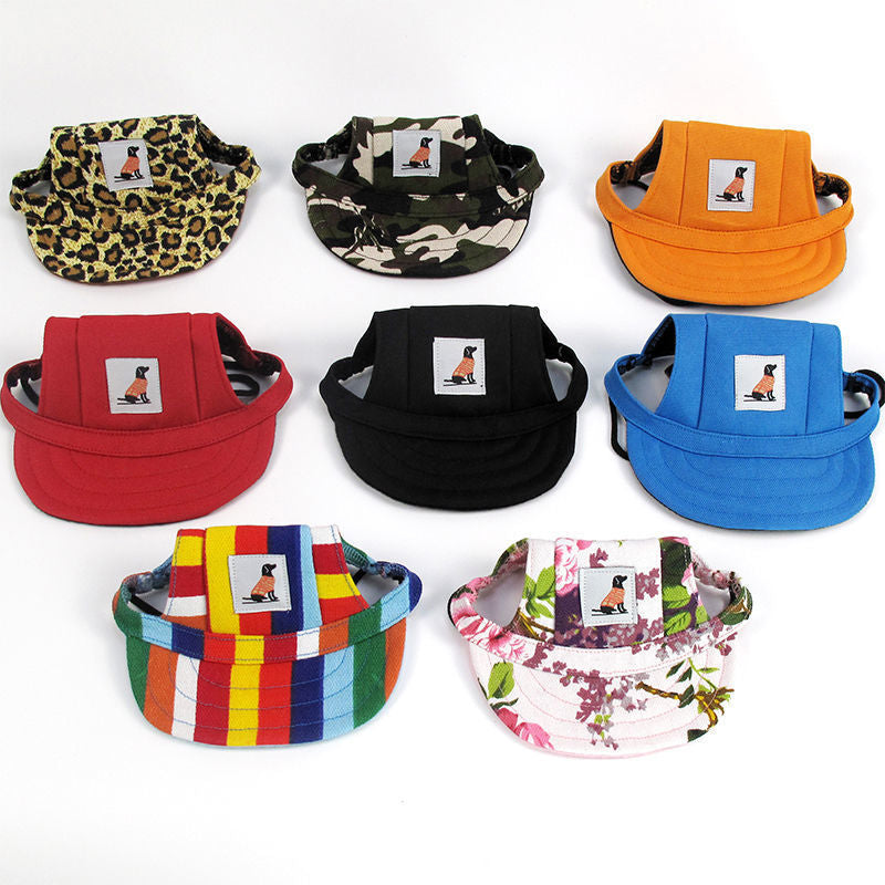 HKM-0101693 Spring and Summer Pet Sun Hat for Dogs and Cats - Adjustable Baseball Cap in Various Colors and Sizes