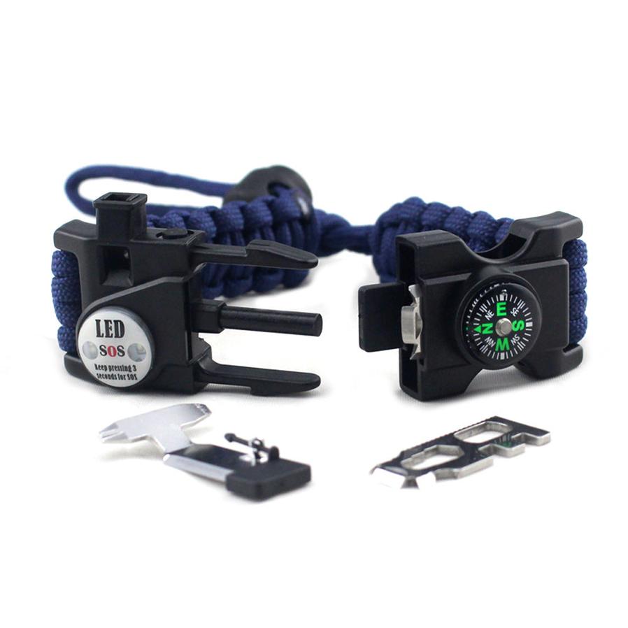HKM-010195 Durable Adjustable Parachute Cord Survival Bracelet for Outdoor Adventures