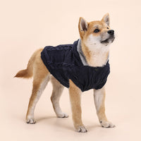 HKM-010259 Warm Cotton Sweater for Dogs with Plus Velvet Fleece - Cozy Styles in Navy and Wine Red