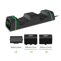 HKM-010323 Dual Charging Kit for Xbox Series X/S Controllers with Ni-MH Battery Packs and Covers