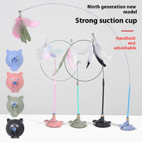 HKM-0104125 Interactive Cat Teaser Toy with Suction Cup and Bell – 5 Fun Colors Available