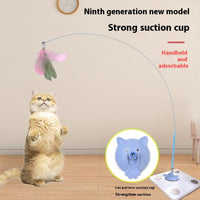 HKM-0104125 Interactive Cat Teaser Toy with Suction Cup and Bell – 5 Fun Colors Available