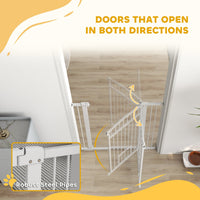 HKM-0104765 Extra Wide 30"-41" Adjustable Walk-Through Pet Gate with Cat Door and Extension Kits, 42" High