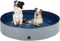 HKM-0106557 Foldable Pet Pool for Dogs and Cats, Non-Slip PVC Paddling Pool with Zipper Bag, 120cm/160cm Options