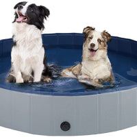 HKM-0106557 Foldable Pet Pool for Dogs and Cats, Non-Slip PVC Paddling Pool with Zipper Bag, 120cm/160cm Options