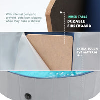 HKM-0106557 Foldable Pet Pool for Dogs and Cats, Non-Slip PVC Paddling Pool with Zipper Bag, 120cm/160cm Options