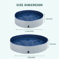 HKM-0106557 Foldable Pet Pool for Dogs and Cats, Non-Slip PVC Paddling Pool with Zipper Bag, 120cm/160cm Options