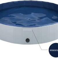 HKM-0106557 Foldable Pet Pool for Dogs and Cats, Non-Slip PVC Paddling Pool with Zipper Bag, 120cm/160cm Options