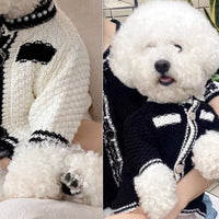 HKM-0107069 Striped Knitted Dog Cardigan Sweater in Various Colors and Patterns