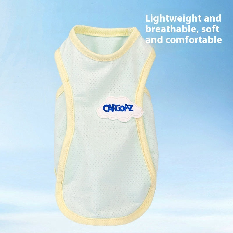 HKM-0108349 Pet Anti-Lint Summer Vest in Grass Green and Taro Purple for Cats - Lightweight & Comfortable