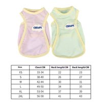 HKM-0108349 Pet Anti-Lint Summer Vest in Grass Green and Taro Purple for Cats - Lightweight & Comfortable