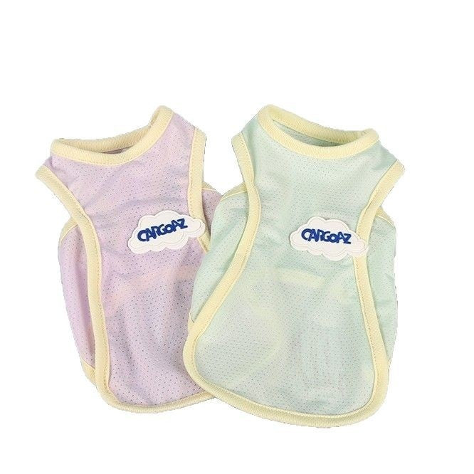 HKM-0108349 Pet Anti-Lint Summer Vest in Grass Green and Taro Purple for Cats - Lightweight & Comfortable