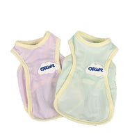 HKM-0108349 Pet Anti-Lint Summer Vest in Grass Green and Taro Purple for Cats - Lightweight & Comfortable