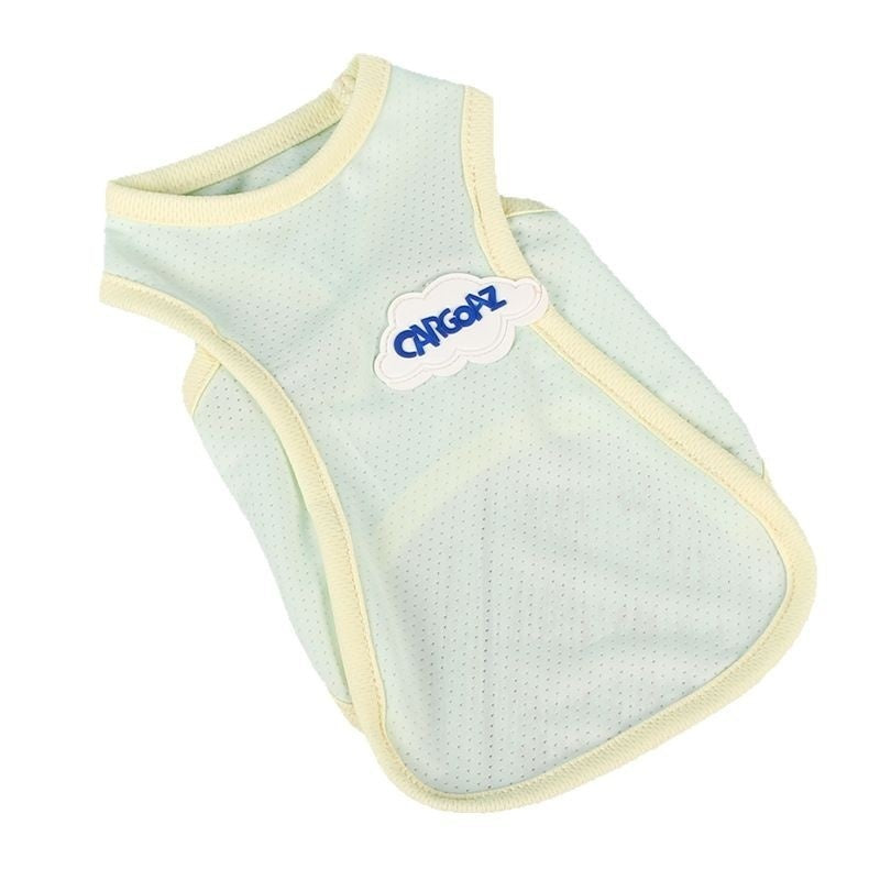HKM-0108349 Pet Anti-Lint Summer Vest in Grass Green and Taro Purple for Cats - Lightweight & Comfortable