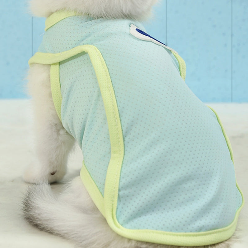 HKM-0108349 Pet Anti-Lint Summer Vest in Grass Green and Taro Purple for Cats - Lightweight & Comfortable