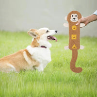 HKM-0108733 Durable Bite-Resistant Plush Dog Toy with Squeaker and Treat Pockets for Puppies