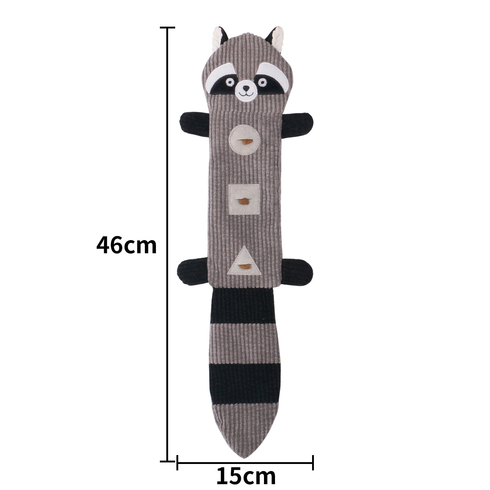 HKM-0108733 Durable Bite-Resistant Plush Dog Toy with Squeaker and Treat Pockets for Puppies