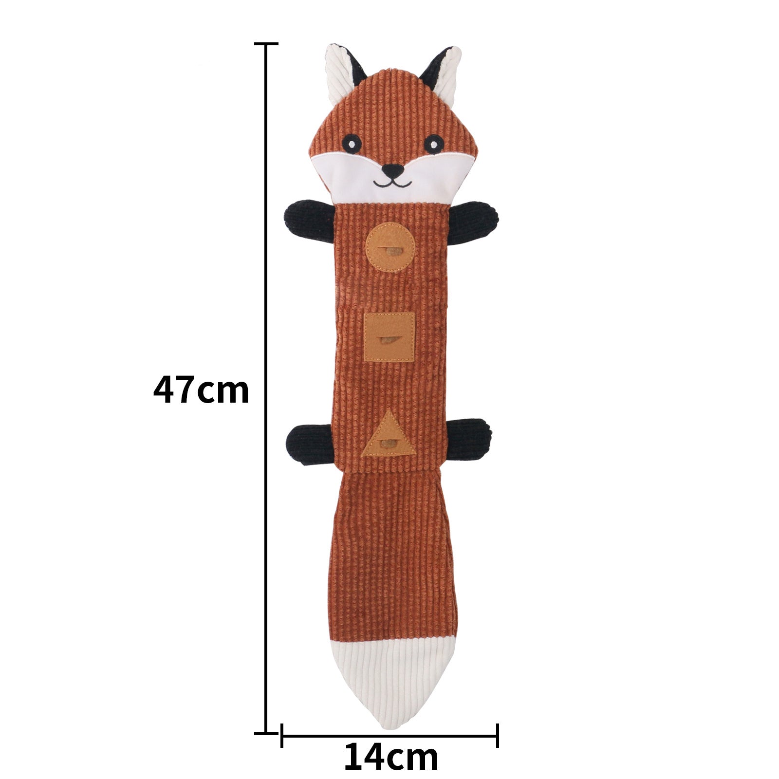 HKM-0108733 Durable Bite-Resistant Plush Dog Toy with Squeaker and Treat Pockets for Puppies