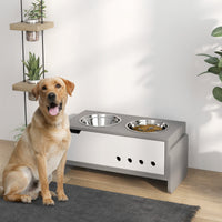 HKM-0109245 Dog Food Storage Cabinet with Bowls and Raised Feeding Station for Large Dogs