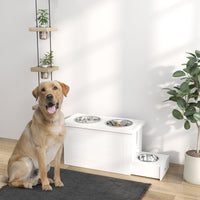 HKM-0109245 Dog Food Storage Cabinet with Bowls and Raised Feeding Station for Large Dogs