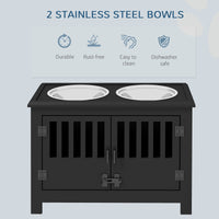 HKM-0109245 Dog Food Storage Cabinet with Bowls and Raised Feeding Station for Large Dogs