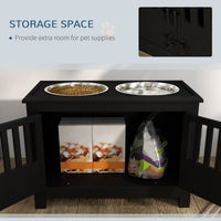 HKM-0109245 Dog Food Storage Cabinet with Bowls and Raised Feeding Station for Large Dogs